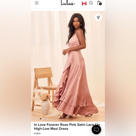 Lulus Dresses & Skirts - LULUS NWOT In Love Forever Rose Pink Satin Lace-Up High-Low Maxi Dress